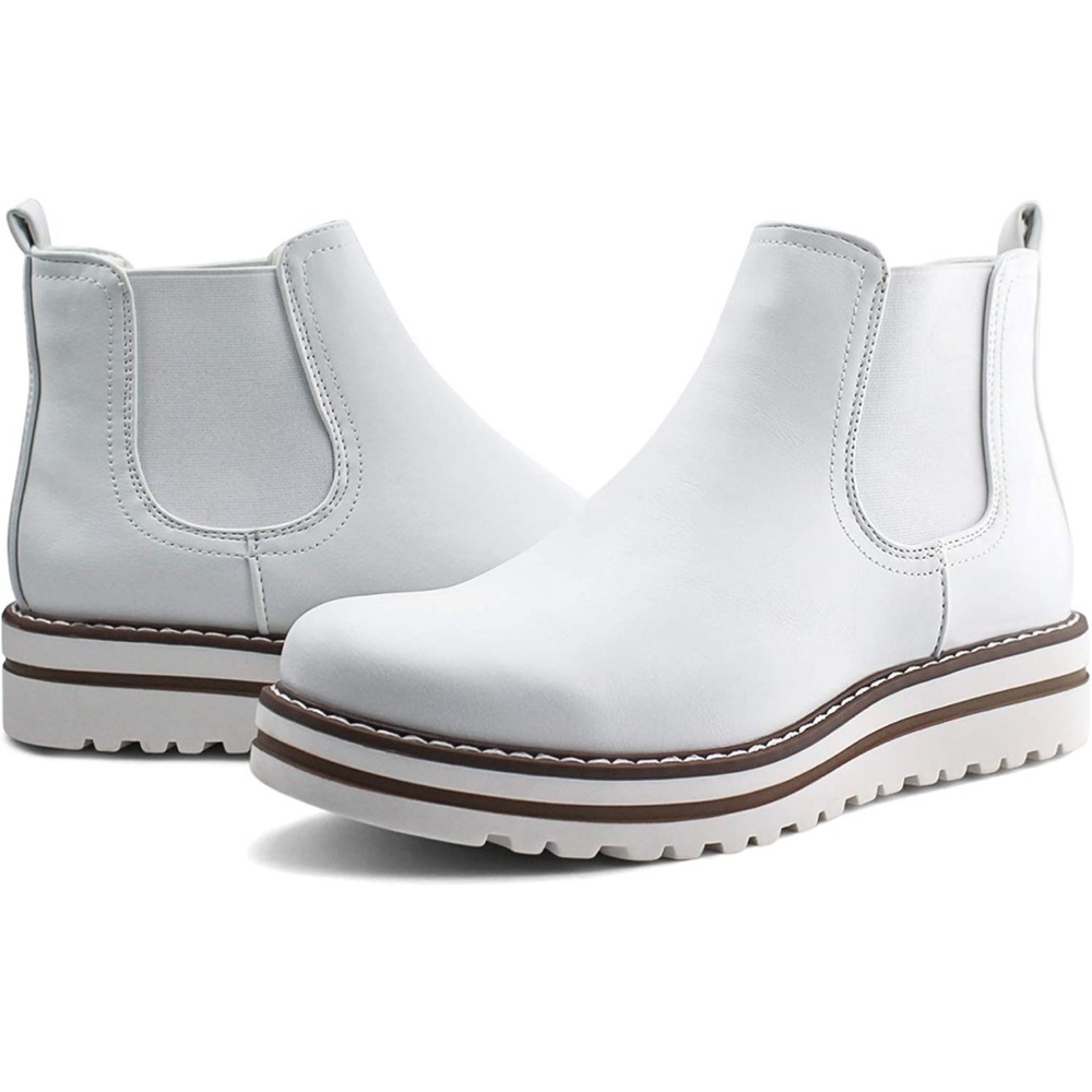 NWT - JABASIC Womens Chelsea Elastic Ankle Boots Waterproof Flat Boots -Size 8.5